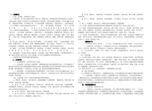 名著阅读重点梳理