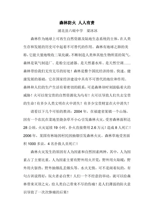 森林防火 人人有责