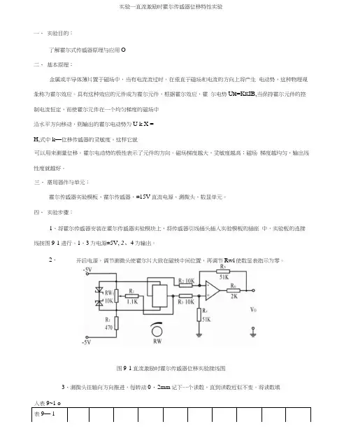 传感器测试实验报告