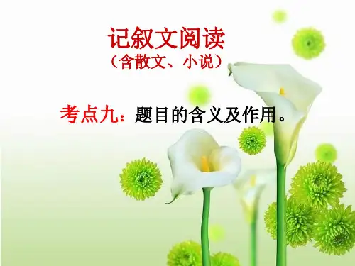 标题的理解