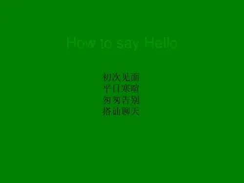 How to say Hello
