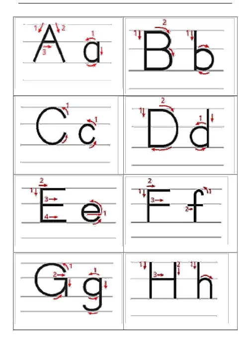 (完整word版)英文字母卡片(棒棒体).doc