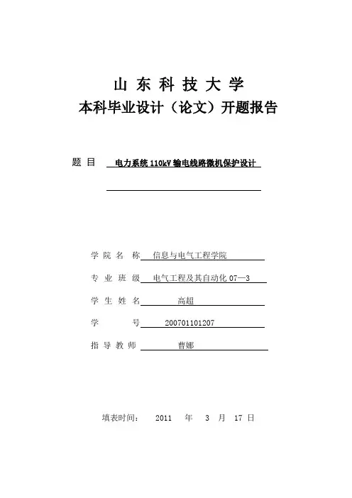 开题报告模板 4