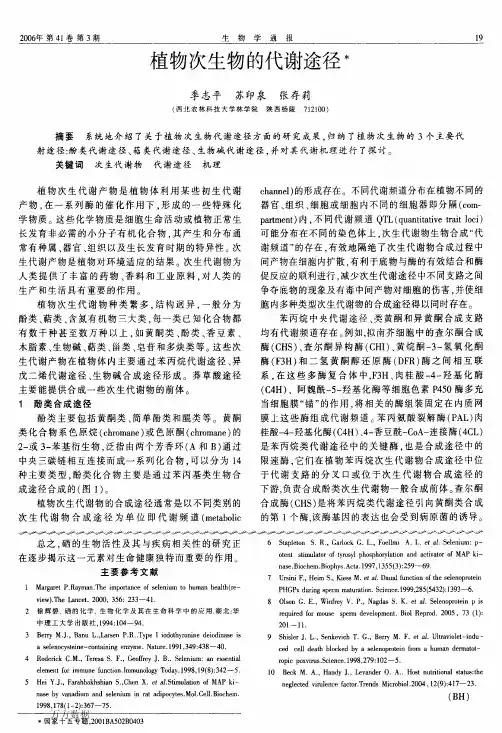 植物次生物的代谢途径