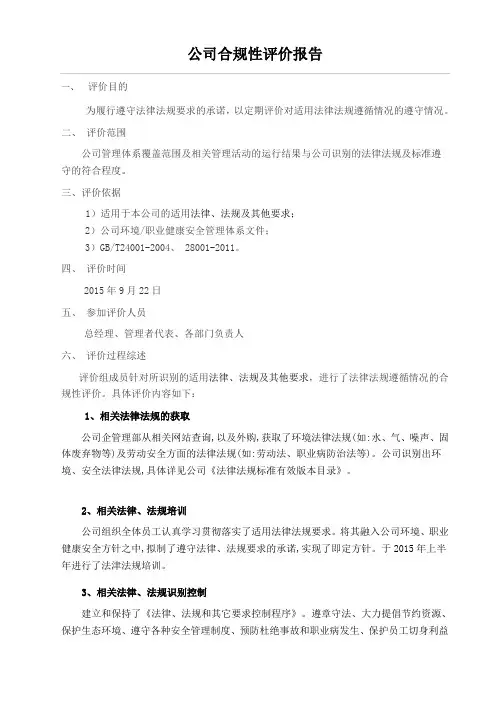 合规性评价报告 2
