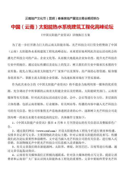 高峰论坛详细执行方案