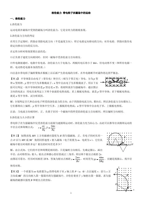 洛伦兹力 带电粒子在磁场中的运动