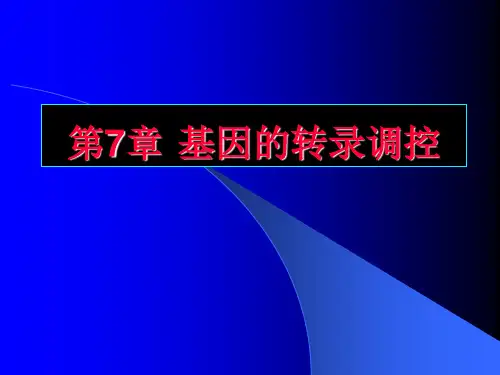第7章 基因的转录调控
