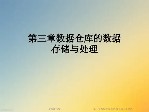 第三章数据仓库的数据存储与处理[1]