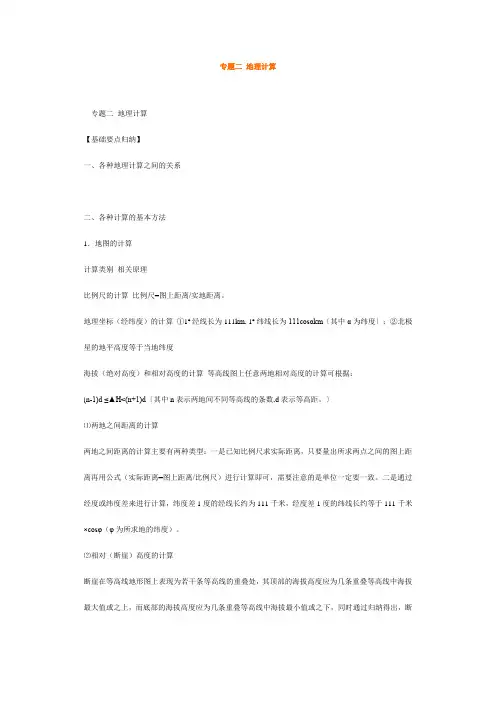 专题二 地理计算