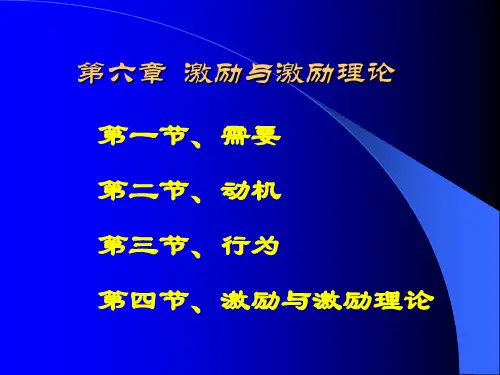 第六章 激励与激励理论