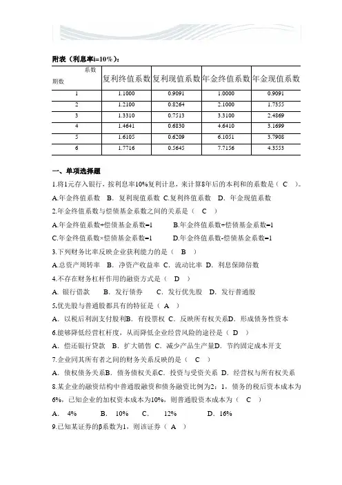 财务管理作业[精品文档]