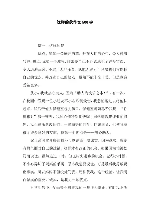 这样的我作文500字