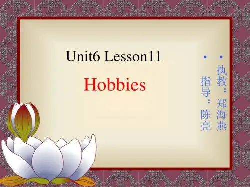 小学英语闽教版Lesson11 hobby