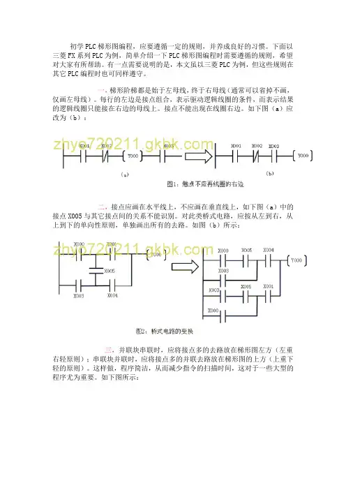 初学PLC梯形图编程