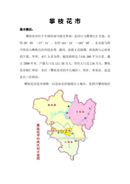 攀枝花市基本概况