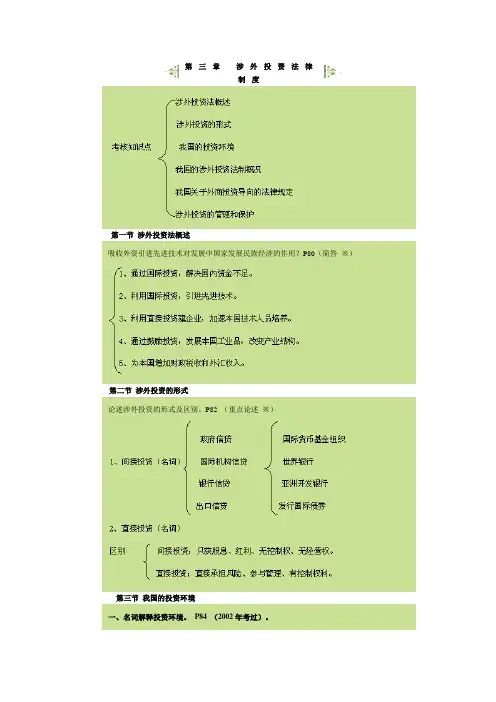 第三章 涉外投资法律制度