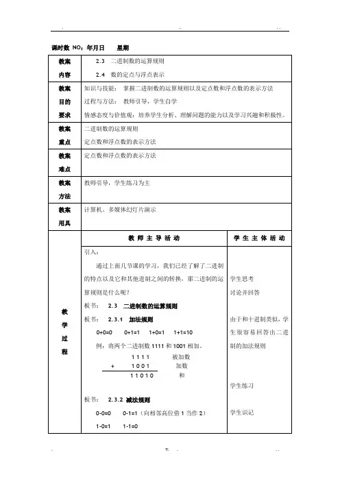 二进制运算规则