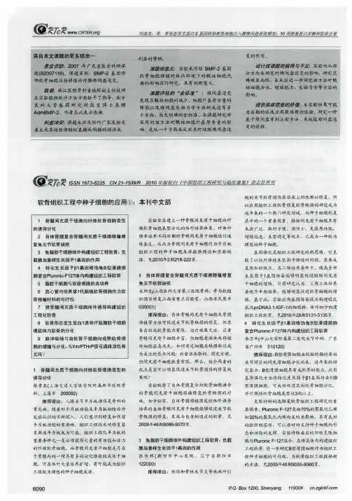软骨组织工程中种子细胞的应用