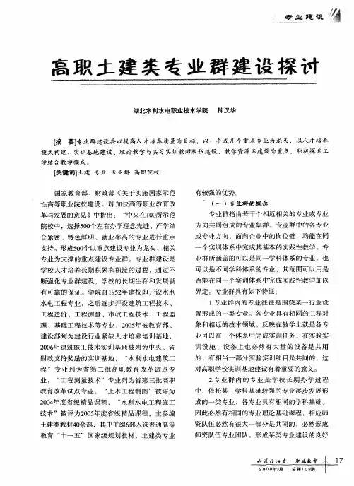 职职土建类专业群建设探讨