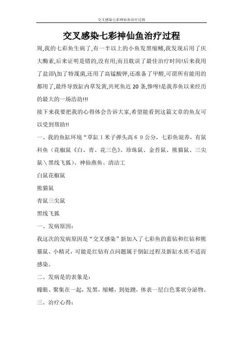 条据书信 交叉感染七彩神仙鱼治疗过程
