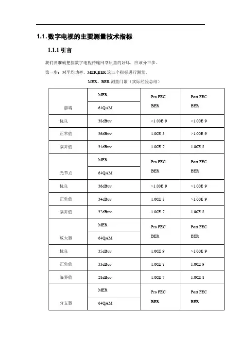 数字电视测试详细介绍
