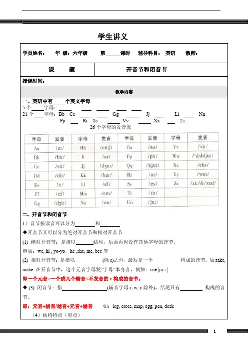开音节和闭音节 2
