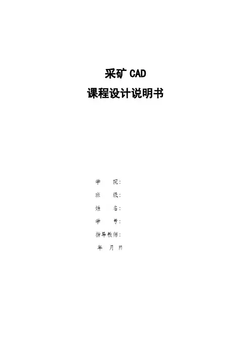 采矿CAD课程设计说明书