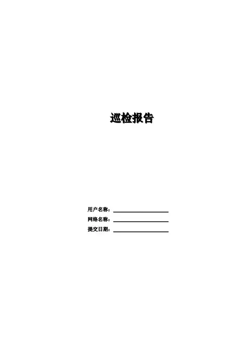巡检报告(模板)