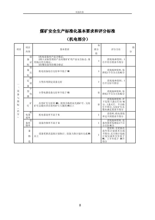 煤矿安全生产标准化(机电运输)