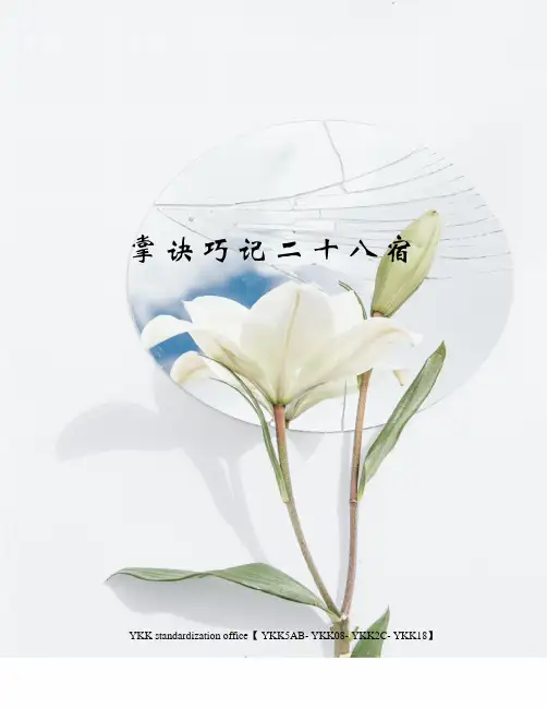 掌诀巧记二十八宿审批稿