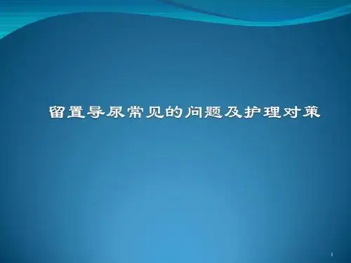 留置导尿的常见问题及对策PPT课件