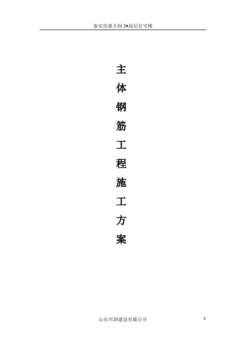 主体钢筋工程施工方案
