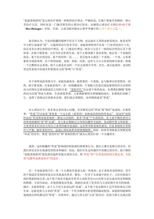 海宁格 家庭系统排列