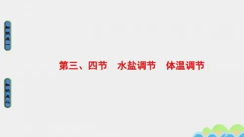 课堂新坐标2016_2017学年高中生物第2章动物稳态维持及其意义第3节第4节水盐调节体温调节课件