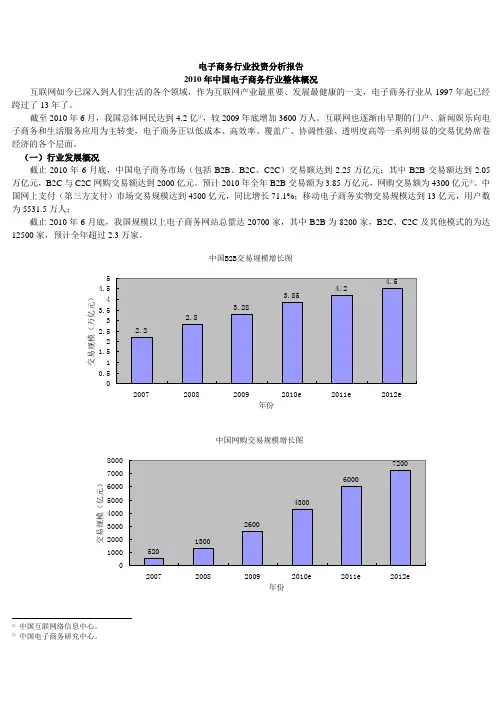 2011电子商务行业分析报告