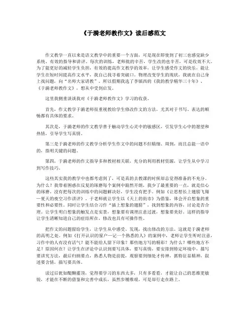 《于漪老师教作文》读后感范文