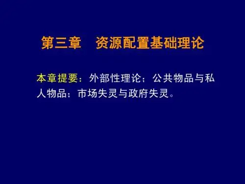 3资源配置基础理论