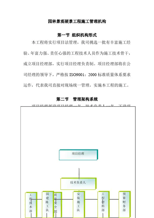 园林景观硬景工程施工管理机构