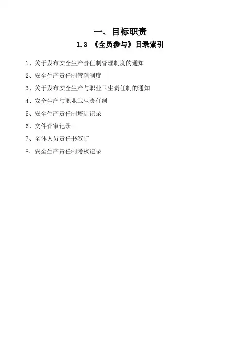 安全标准化——全员参与-安全生产责任制