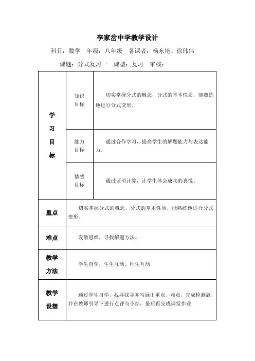 分式复习一