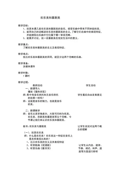 欢乐美和喜剧美