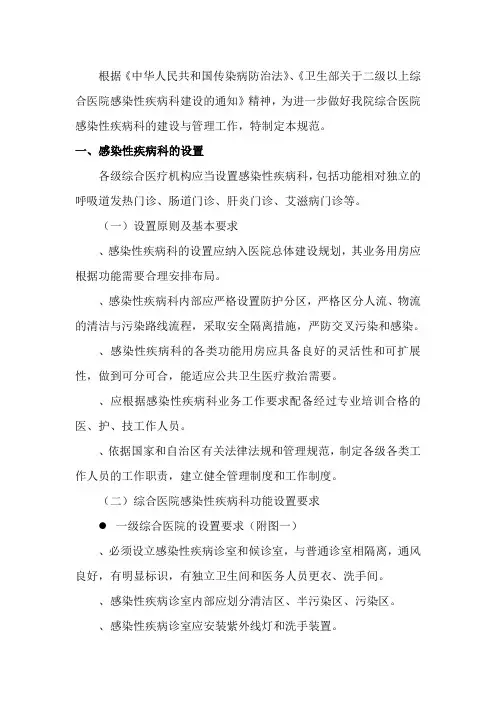感染性疾病科的设置 2