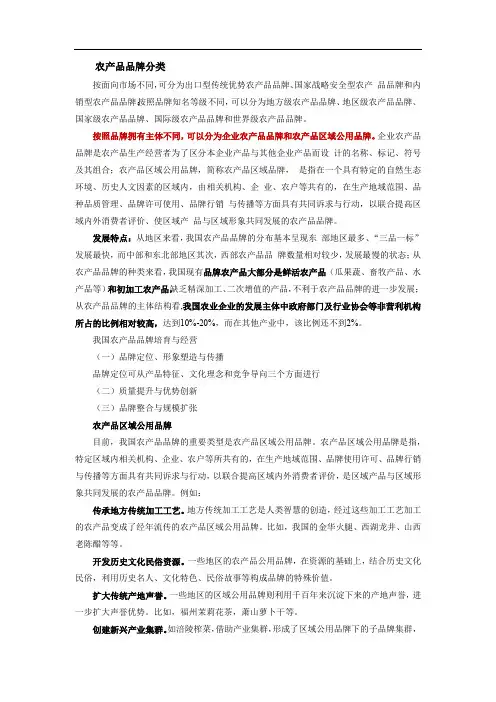 农业区域品牌建设 2