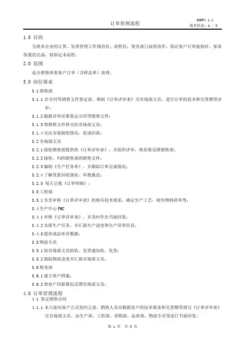 订单管理流程