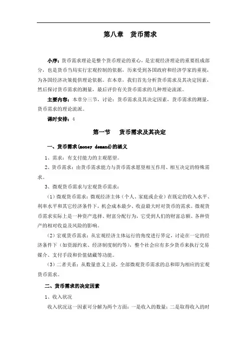 第八章 货币需求