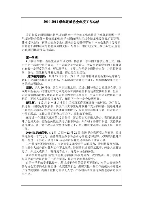 协会年度工作总结范文