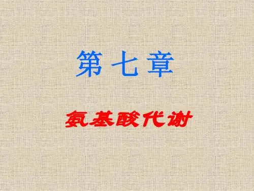 第七章氨基酸分解练习及其答案