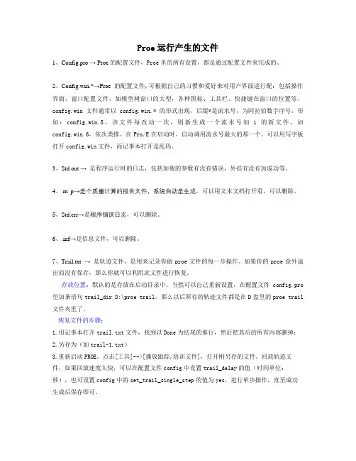proe运行时常见的文件清单