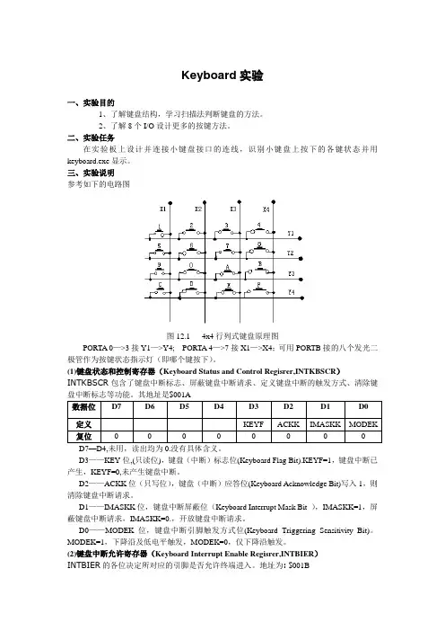 单片机 Keyboard实验